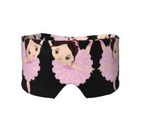 Little Ballerina Dancing Girl Printed Sleeping Blindfold, Padded Ear Warmer Mask, Adjustable Head Wrap, for Deep Relaxation