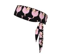 Little Ballerina Dancing Girl Sports Head Tie Beach Summer Tropical Adjustable Non-Slip Moisture Wicking for Running Ninja Head Band