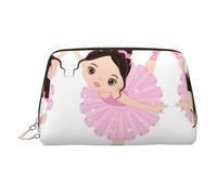 Little Ballerina Dancing Girl Toiletry Pouch, Travel-Friendly Makeup Organizer for Makeup Brushes, Lipsticks