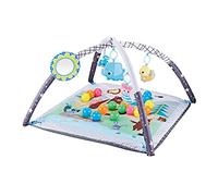 Little Bambino Baby 2 in 1 Play Mat Play Gym Activity Foldable Play Mat Includes Bag 20-Balls Tummy Play Kick Stimulate (Grey/White (Forest Theme)) (Grey/Black/White (Forest Theme))