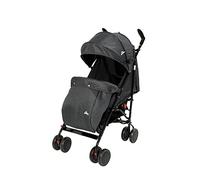 Little Bambino Foldable Reclinable Stroller Buggy Pram includes Rain Cover & Footmuff, 5-Position Recline System, 5 Point Harness Adjustable Backrest/Footrest/Canopy birth to 4 years (Dark Grey Black)