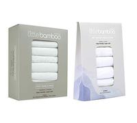 Little Bamboo Cotbed Muslin Set, 8 Pack Muslin Squares, 60 x 60 cm, with 6 Muslin Baby Wash Cloths