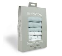 Little Bamboo Muslin Baby Wash Cloths 6 Pack, 30 x 30 cm, Whisper Grey,