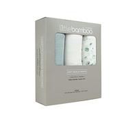 Little Bamboo Muslin Baby Wrap Pack of 3, 120 x 120 cm Whisper Grey