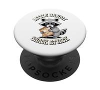 Little Bandit Snack Attak Funny Raccoon Snack Attack PopSockets Adhesive PopGrip