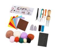 Little Bane Needle Wool Felt Tool Wood Handle and Finger Bed for Beginner Felt Supplies with Needle Guide