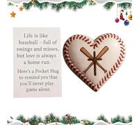 Little Baseball Hug - Heart Shape Motivational Souvenir,Portable Motivational Cards - for Players Collectors on Practice Field Game Days Training Camps Tournaments Travel Parties