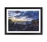 Little Bay in Sydney Painting Framed Print | A2 Black Framed Wall Art | Ready to Hang | Modern Historical Picture | Living Room Bedroom Lounge Office