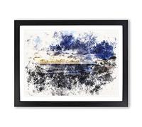 Little Bay In Sydney Watercolour Modern Framed Print | A3 Black Framed Wall Art | Ready to Hang | Modern Historical Picture | Living Room Bedroom Lounge Office