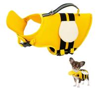 Little Bean Dog Life Jackets Vest Adjustable Swimming Safety with Superior Buoyancy and Rescue Handle for Small Medium Big Dog Boating (yellow bee, XS)