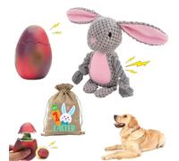 Little Bean® Easter Dog toys 2 Pack Dog Squeaky Toys Plush Rabbit Rubber Egg Plush With A bag for Small Medium Dogs