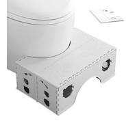 Little Bean Foldable Toilet Potty Stool for Adults And Kids 18cm Healthy Squatting Posture Toilet Poop Stool Bathroom Anti-Slip Toilet Assistance Step Stool Fold Design (White)