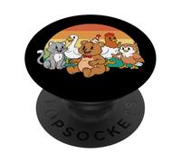 Little Bear Birthday Squad Y2K Animal Party Matching Retro PopSockets Adhesive PopGrip