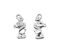 Little Bear Charms For Beginner Jewelry Makers, 9x19mm, Antique Silver Color, 10 Pieces
