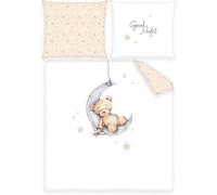 Little Bear Double Size Duvet Cover Sets Goodnight Bear Bedding Set, Soft and Comfortable Microfiber Quilt Cover and 2 Pillowcases 50×75, for Room Decor XP857