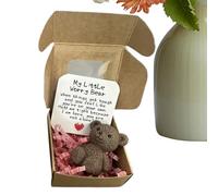 Little Bear in a Box | Bear Hug with Pocket Token Card - Handmade Uplifting Mini Animal for Men Women Lovers Adults Kids Friend Daily Comfort Support