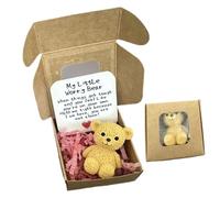 Little Bear in a Box, Mini Bear Doll Gift, 2.17x2.17x0.98 Inches, Soft Plush Animal Figure, Pocket-Sized Comfort Token, Handmade Uplifting Keepsake for Kids, Friends, Lovers, Daily Encouragement