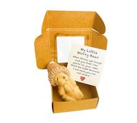 Little Bear in a Box, Worry Bear, Mini Cute Fluffie Pocket Bears Doll Emotional Support Plush with Cards and Knitted Wool Cap, Tiny Pocket Hug Birthday Graduation Thinking of You Gifts
