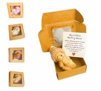 Little Bear In Box,Handmade Mini Plush Bear In Box,Inspirational Worry Bears With Message Card,Thoughtful Desk Accessories,Heartwarming Gift For Birthdays,Holidays,Anniversaries (Brown)