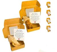 Little Bear in Box,Handmade Mini Plush Teddy Bear in Box,The Ultimate Emotional Support Partner, Bring You Encouragement and Warmth,with Inspirational Card,Gifts for Lovers and friends (Brown+yellow)