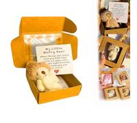 Little Bear in Box, My Little Worry Bear in Box with Inspirational Card, Mini Pocket Hug Plush Animal for Anxiety & Stress Relief,Positive Sympathy Gift for Women Men (White)
