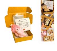Little Bear in Box, My Little Worry Bear in Box with Inspirational Card, Mini Pocket Hug Plush Animal for Anxiety & Stress Relief,Positive Sympathy Gift for Women Men (Pink)