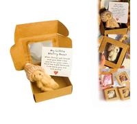 Little Bear in Box, My Little Worry Bear in Box with Inspirational Card, Mini Pocket Hug Plush Animal for Anxiety & Stress Relief,Positive Sympathy Gift for Women Men (Brown)