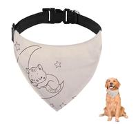 Little Bear Moon Stars Dog Bandana with Adjustable Strap D Ring Dog Neckerchief Pet Bibs Triangle Cat Scarf Clothing& Accessories for Dogs Puppy Dogs Cats Decor Machine Washable