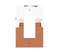 Little Bear Pocket Modern Single-Gang Switch Wall Plate â€“ Premium Pc Material Decorative Cover with Full-Panel Printed Design, Easy Installation for Residential & Commercial Use