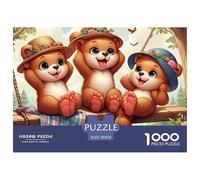 Little Bear Puzzles 1000 Piece Puzzle Classic Educational Games Beautiful Decoration PuzzleChallengingAnimal Panda PuzzlesColourfulFun Activity for Home100% Recvcled Cardboard70x50cm/1000pcs