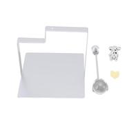 Little bearNapkin Holder for Tabletop, Decorative Square Plastic Rabbit Paper Towel Dispenser Compact for Kitchen Counter, Home Bar, Farmhouse & Restaurant Table Decor (Black) (Silver)