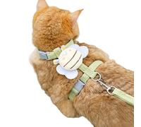 Little Bee Cat Harness Adjustable Kitten Harness with Leash Cute Bee Cat Harness for Kittens Adult Cats Safe Outdoor Walks
