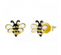Little Bee Stud Earrings Yellow Enamel Insect Earrings for Women Jewelry