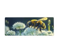 Little Bees Collecting Honey Mouse Pad In Big Extended Non-Slip Rubber Base Mousepad With Stitched Edges Gaming Pc Desktop Large Mouse Pad 11.8x31.5
