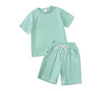Little Big Boys Sets Casual Outfit Kids Comfortable Set for Short Sleeve Graphic tee Animal Print Summer Outfits Stylish Letter Pattern Daywear Merchandise Gift Green