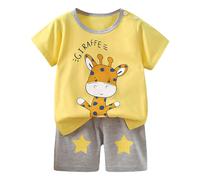 Little Big Boys Sets Hawaiian Shirt Short Comfortable Set for Kids Sleeve Graphic tee Animal Print Summer Outfits Boys' Loose Gifts Yellow