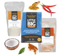 Little Big Flavour Kits Tear and Share Beef Curry Kit Box Easy & Quick to Make Contains Coconut Roti Coconut Sambol and Beef Curry Kit 100% Natural Vegan Friendly & Gluten Free (3 Kits) Serves 12