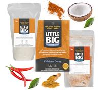 Little Big Flavour Kits Tear & Share Chicken Curry Kit Box Easy & Quick to Make Contains Coconut Roti Coconut Sambol and Chicken Curry Kit 100% Natural Vegan Friendly & Gluten Free (3 Kits) Serves 12