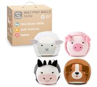 Little Big Friends Roly Poly Balls | Sensory Ball Toy for Baby, Set of 4 | Farm Theme