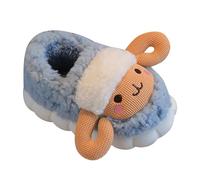 Little/Big Kids Boys Girls Cute Plush Slippers Indoor Home Warm Baby Anti Close Toe Flock Shoes Bunny Slippers for Girls Size 11 (Blue, 7 Toddler)