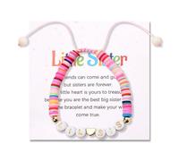 Little Big Sister Bracelets Gifts for Sister Christmas Gifts for Women Females Big Sister Announcement Gifts for Sisters, S, soft ceramics, no gemstone