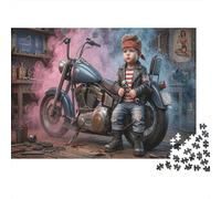 Little Biker 1000 Piece Jigsaw Motorcycle Workshop As A Family Weekend Activities Stress Relief Unique Pattern Home Display 38x26cm/1000pcs