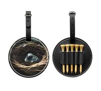 Little Bird nest Black Golf tee Storage Bag, Multifunctional Golf tee Storage Bag for Men, Durable PU Material