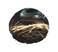 Little bird nest Women's shower cap, waterproof, reusable, with washable elastic cord, suitable for long hair and braids, ideal for showering.