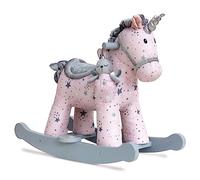 Little Bird Told Me - Celeste & Fae Unicorn Rocking Toy for Baby/Toddler 9+ Months Unisex - Pink & Grey Star Fabric, Solid Wooden Frame & Rockers, Removable Plush Toy - British Brand Since 2007