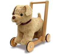 Little Bird Told Me - Dexter Dog Award Winning Baby Walker/Push Along/Ride On for Toddler 12+ Months Unisex - 2-in-1 Soft Toy on Wheels, Wooden Frame, Soft Plush Fabric - British Brand Since 2007