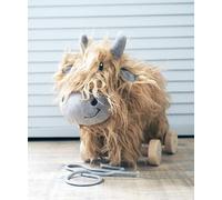 Little Bird Told Me Hubert Highland Cow Pull Along Toy - Brown