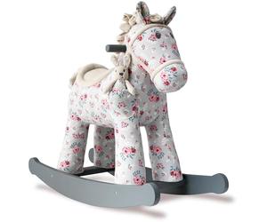 Little Bird Told Me Lily & Rose Rocking Horse, Grey & Pink Floral
