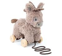 Little Bird Told Me - Norbert Donkey Pull Along Toy for Baby 6+ Months Unisex - 2-in-1 Soft Toy, Removable Wheels, Sensory Plush Fabric - British Brand Since 2007