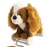 Little Bird Told Me - Peanut Pup Pull Along Toy for Baby 6+ Months Unisex - 2-in-1 Soft Toy, Removable Wheels, Sensory Plush Fabric - British Brand Since 2007